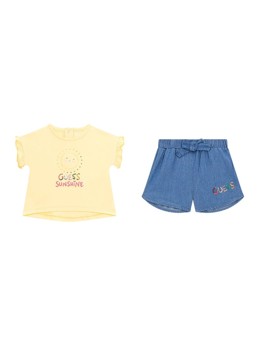 SET SS T-SHIRT+CHAMBRAY SHORTS