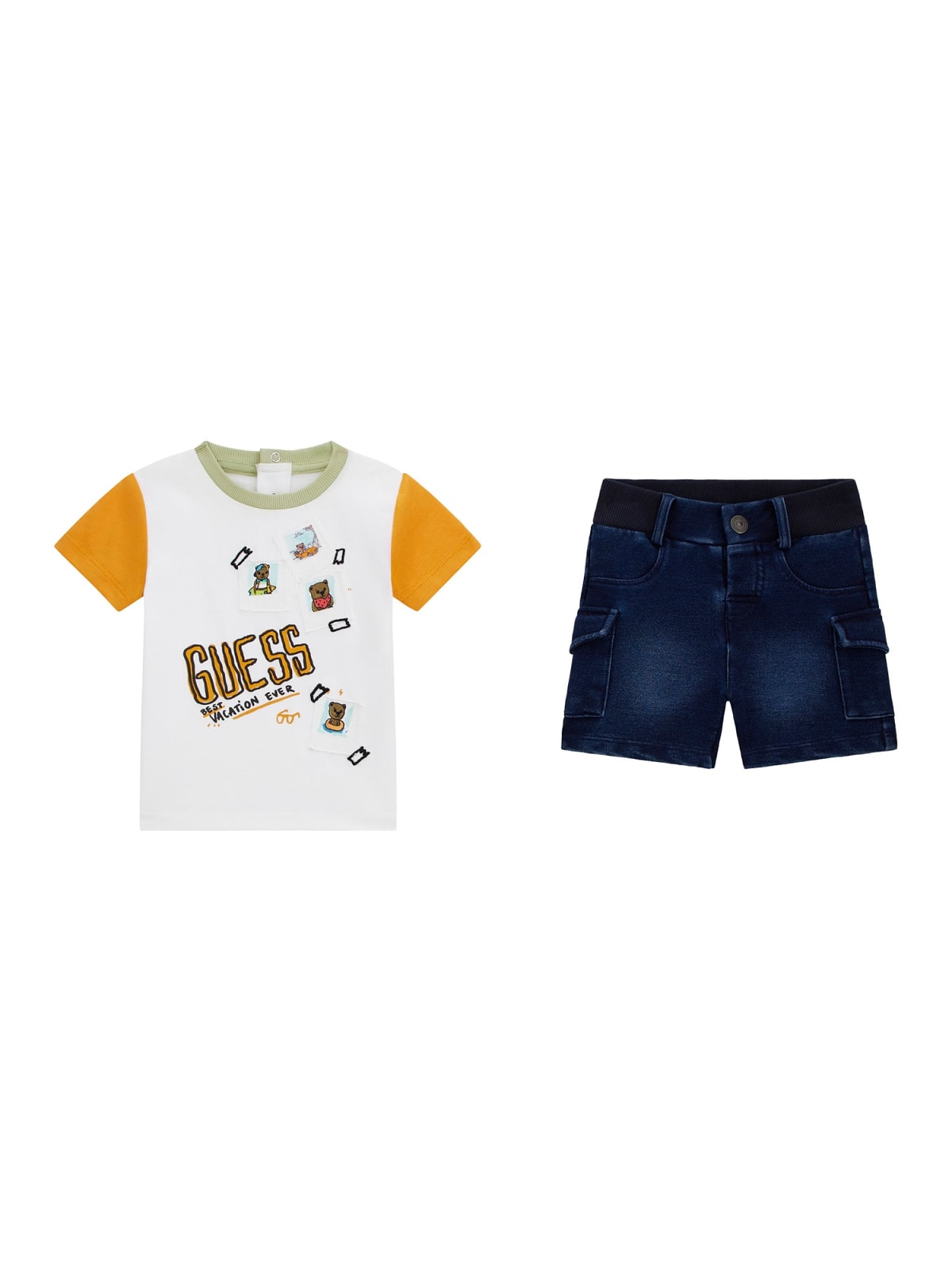 SET SS T-SHIRT+KNITDENIM SHORT