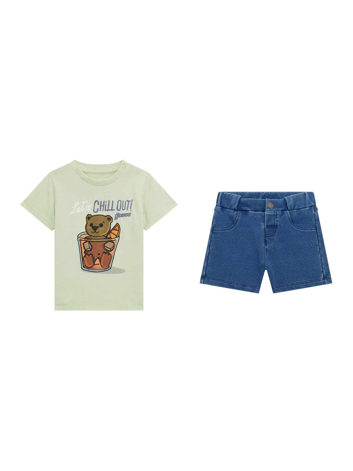 SET SS T-SHIRT+KNITDENIM SHORT