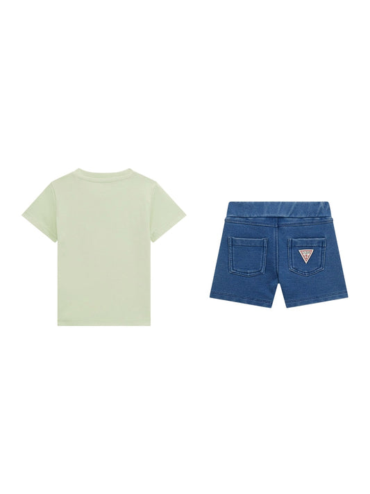 SET SS T-SHIRT+KNITDENIM SHORT