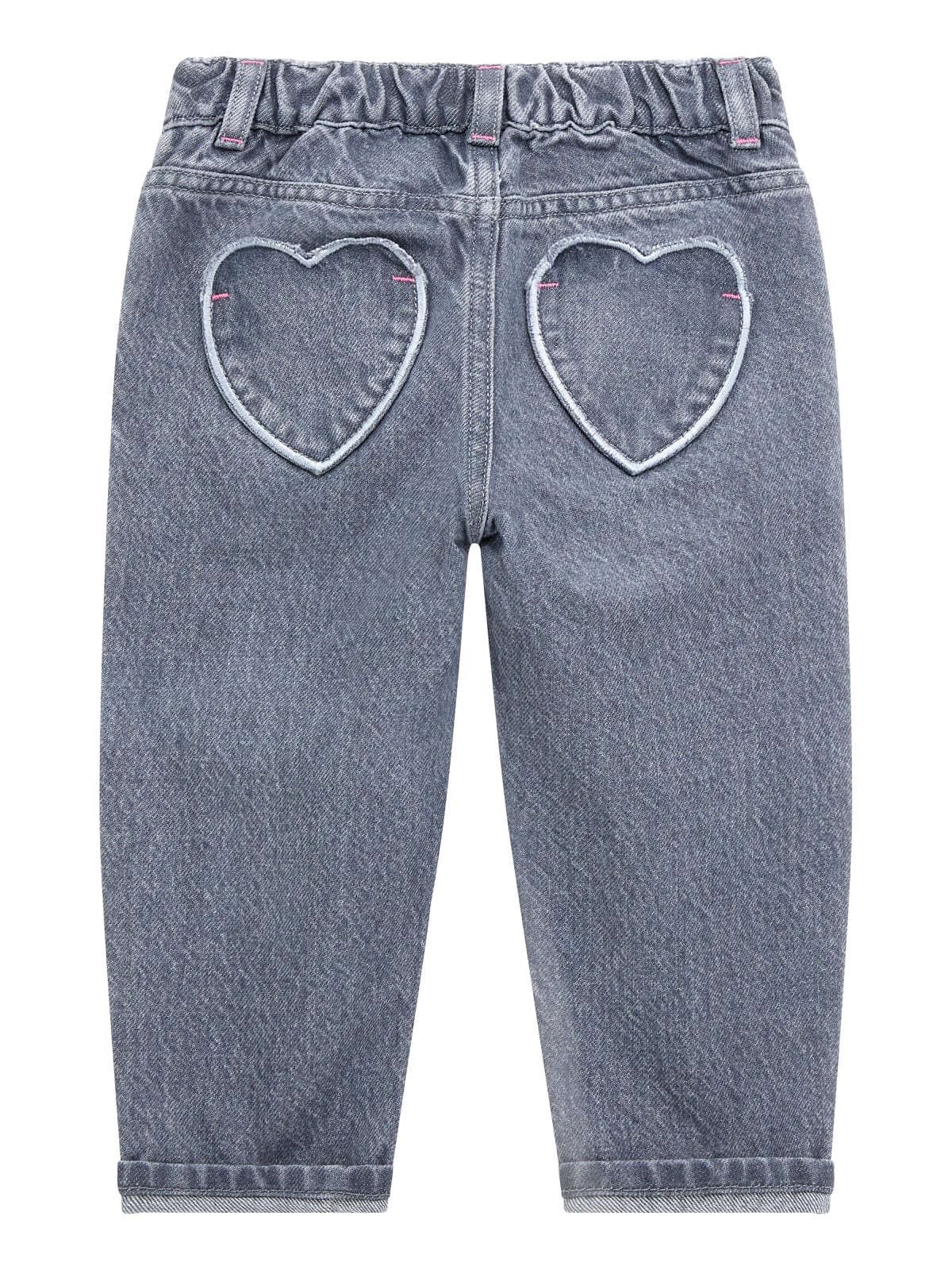 GREY DENIM H.W. PANTS W/PATCH