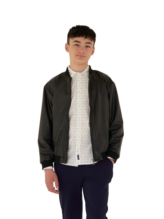 STRETCH PU PADDED LS BOMBER