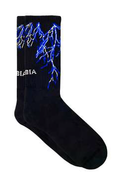 BLACK SOCKS LIGHTBLUE LIGHTNING